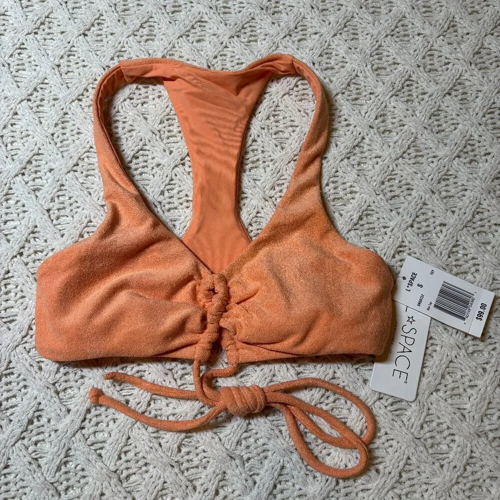 NWT L*Space Dax Top Orange Textured Bikini Swim Top – Women’s‎ Small